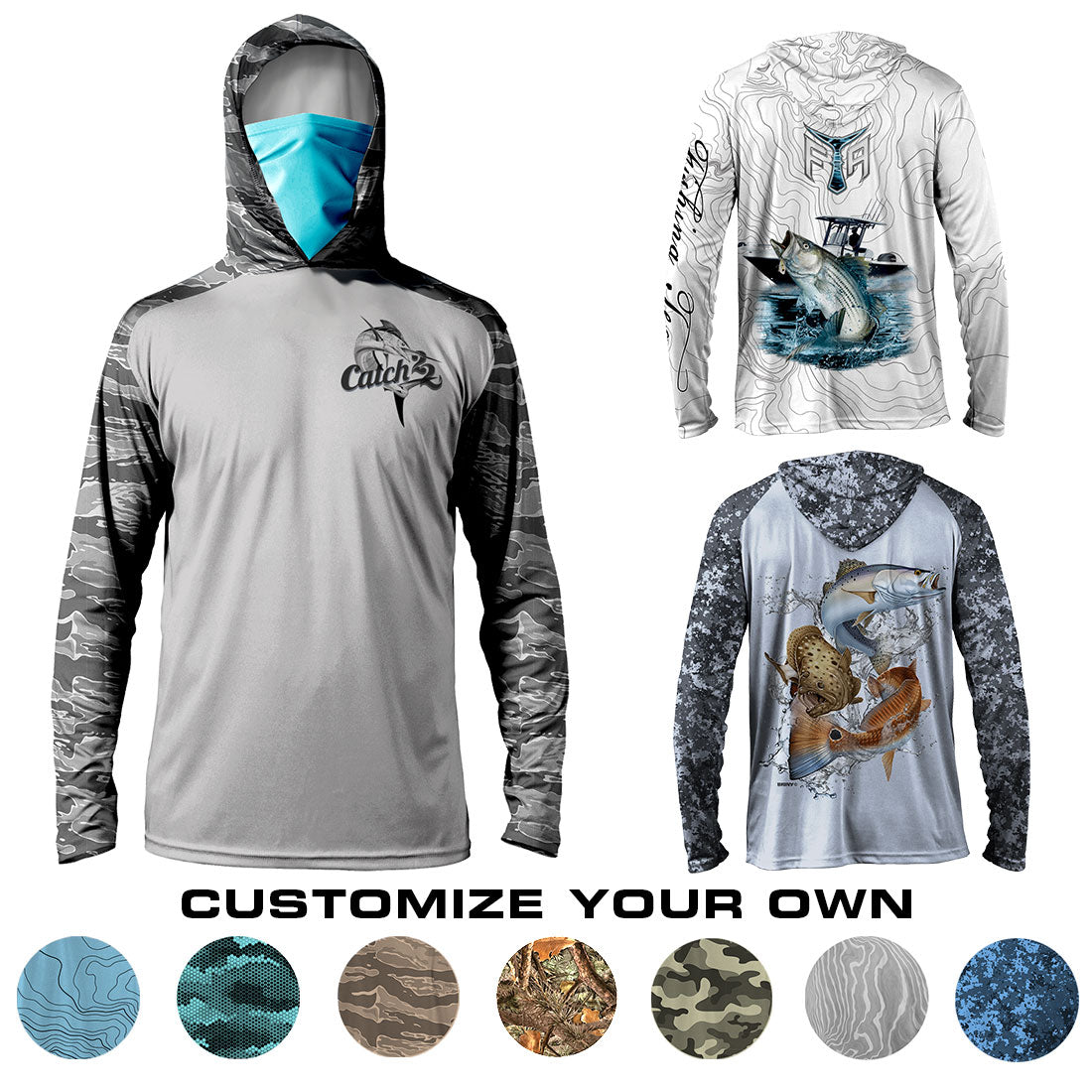 BRINY® Custom Fishing Shirt UPF - Hydro Hooded with Face Mask