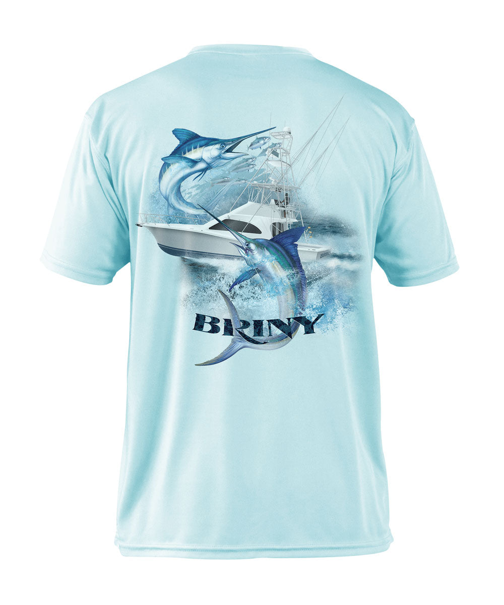 SeaGuard™ Dually Marlin Mens Short Sleeve Fishing Shirt – BRINY