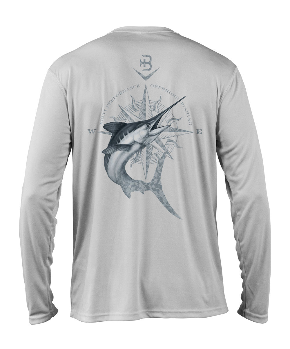 SeaGuard Marlin Compass Mens Performance Fishing Shirt M