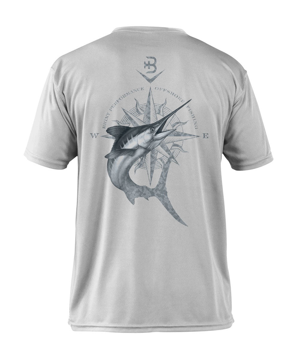 SeaGuard Marlin Compass Mens Short Sleeve Fishing Shirt M