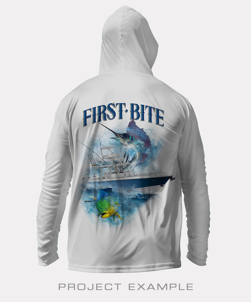 BRINY Custom Fishing Shirt Hooded Long Sleeve BARRICADE™ // UPF 50+