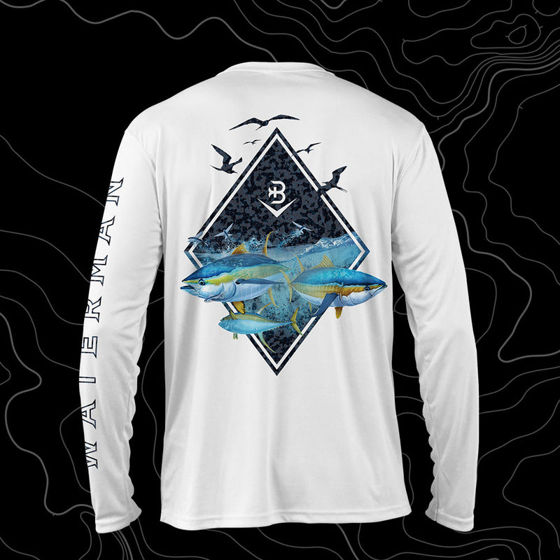 B.A.B Blue Long Sleeve Fishing Shirt – BornAgainBoating