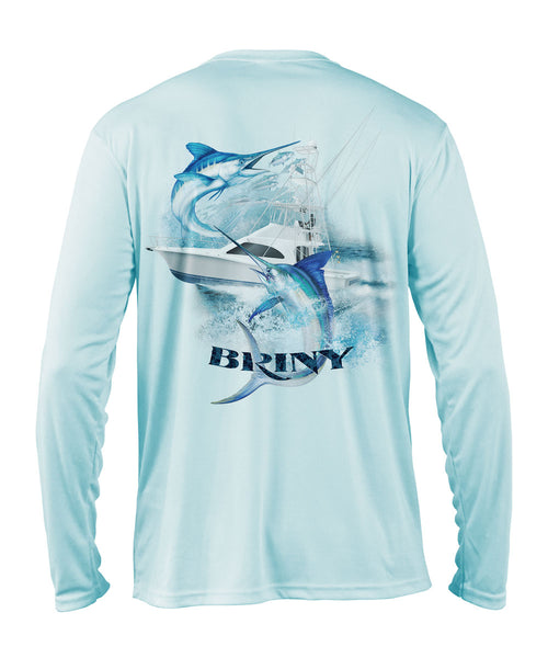 Briny mens fishing shirts long sleeve dually marlin