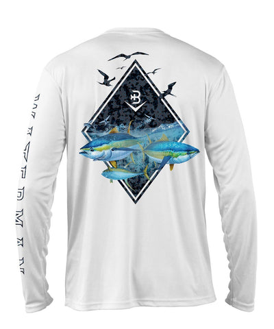 SeaGuard Mayhem Mens Performance Fishing Shirt Ghost White / S