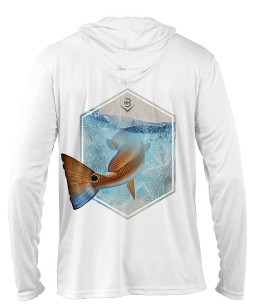 Barricade Redhead Youth Fishing Shirt with Hood S / Ghost White