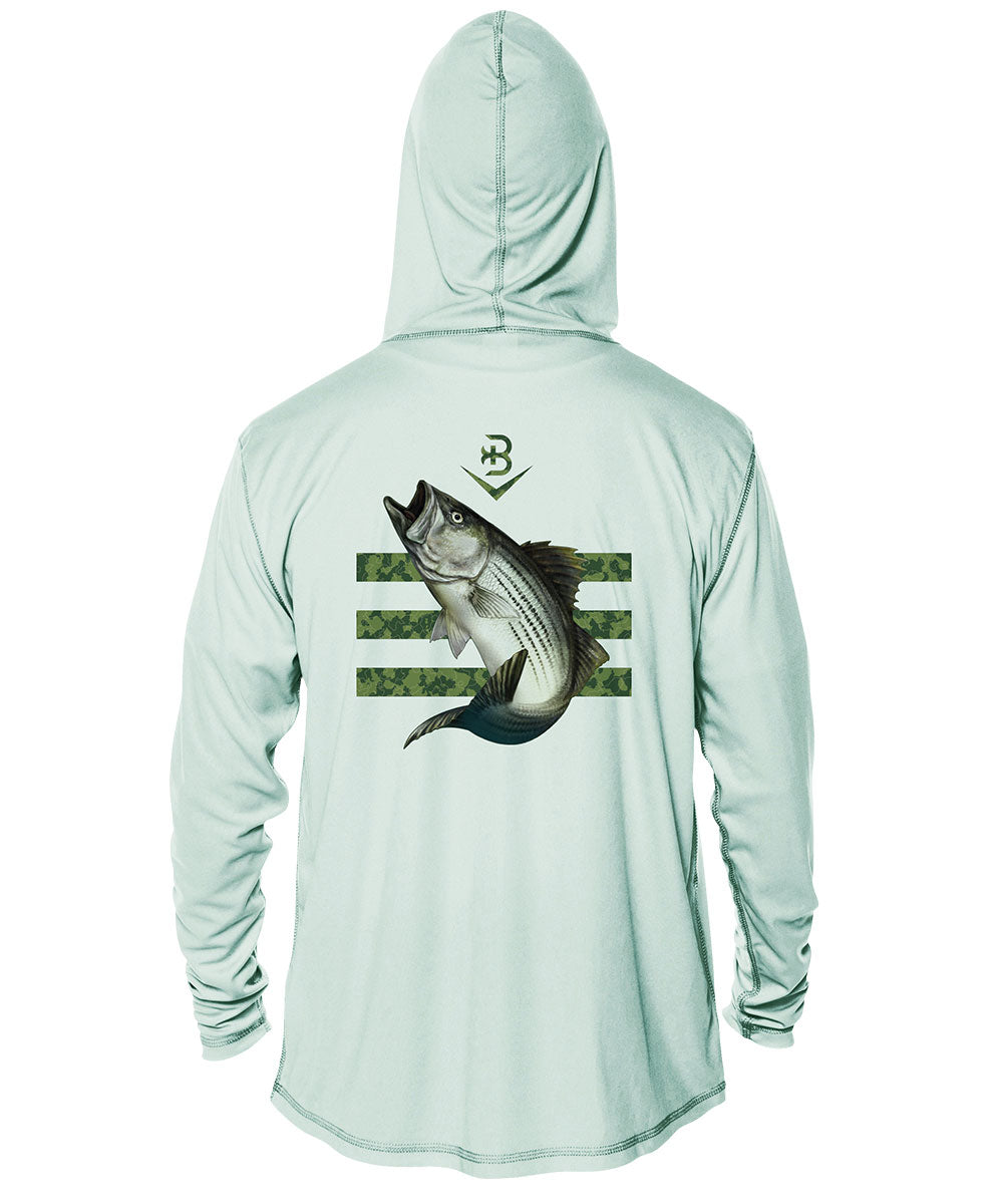 Lucky Striped Bass Fishing Shirt Men's Premium Hoodie